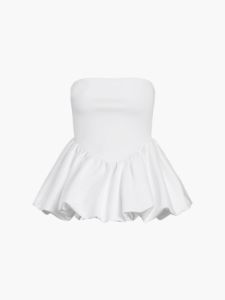 Strapless Bubble Hem Tube Top sold by COMMENSE