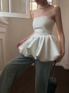 Strapless Bubble Hem Tube Top sold by COMMENSE