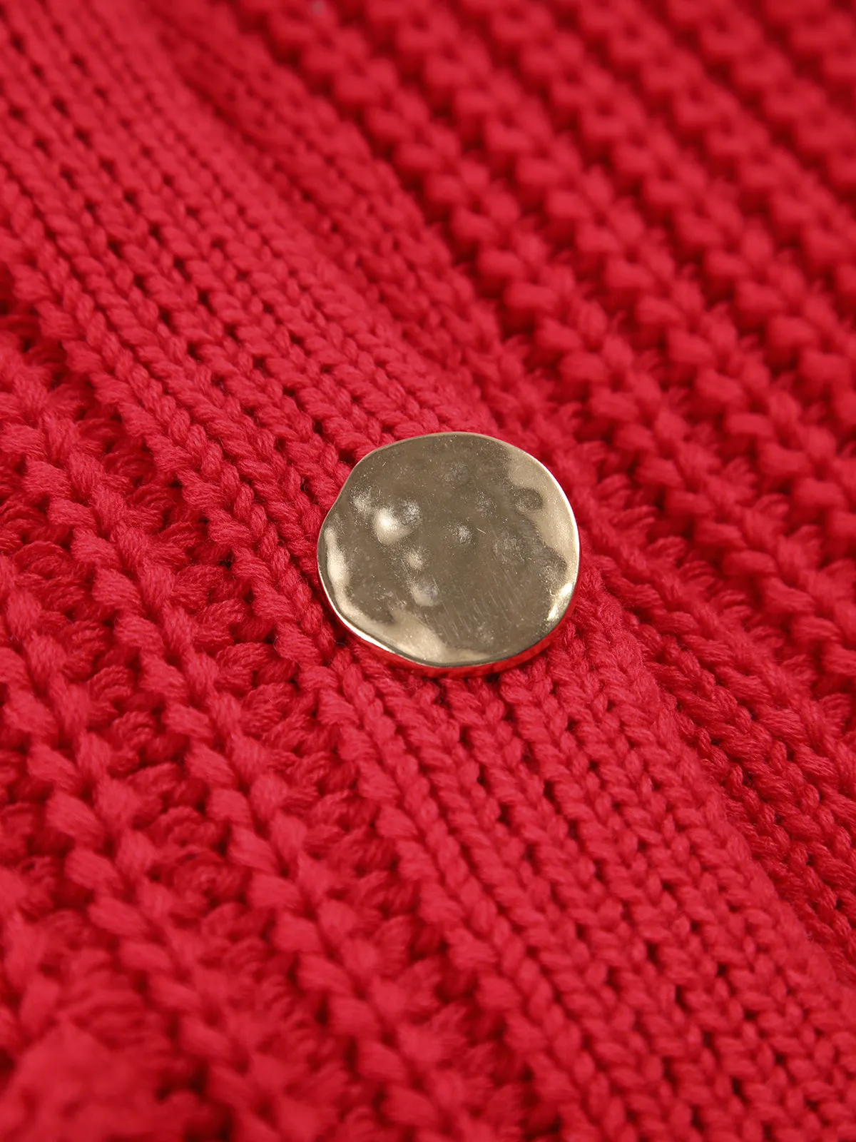 Crochet Button-Front Sweater Vest sold by COMMENSE product image thumbnail 3