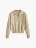 Lapel Ribbed Pullover Sweater sold by COMMENSE