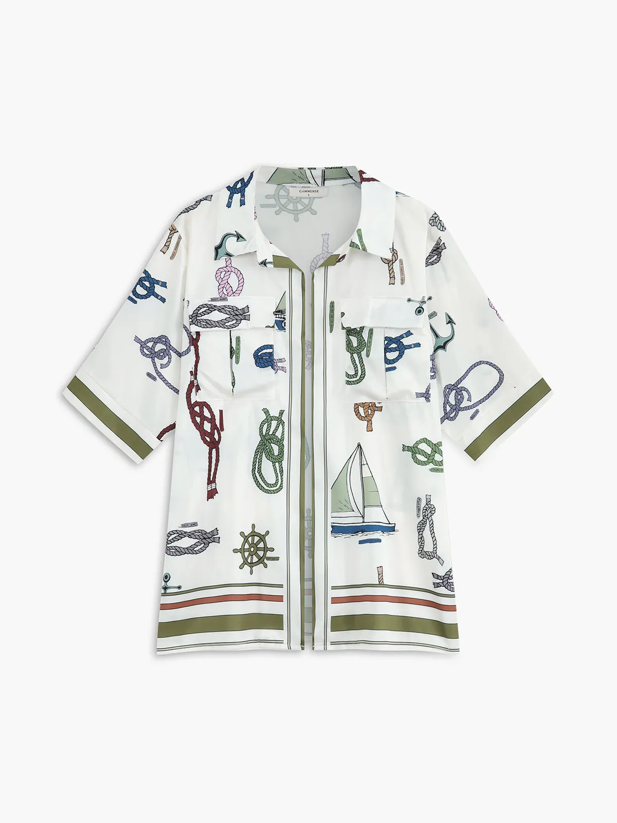 Printed Loose Collared Pants Set sold by COMMENSE product image thumbnail 3