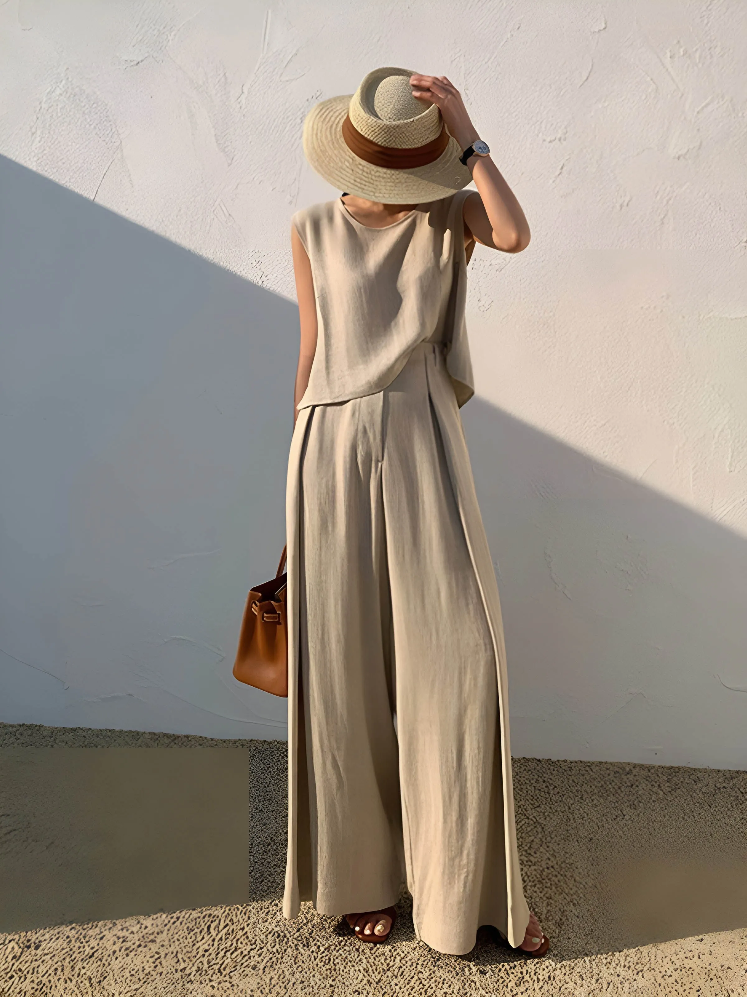 Linen Blends Casual Tank Top sold by COMMENSE product image thumbnail 4
