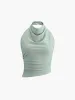 Cowl Neck Halter Backless Skirt Set sold by COMMENSE