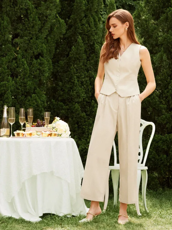 Leisure Straight Leg Pants sold by COMMENSE