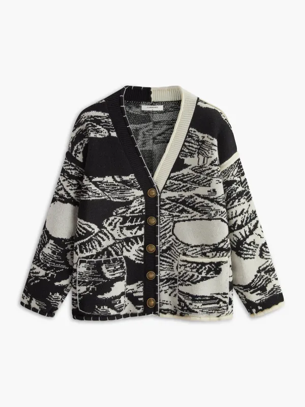Vintage Printed Oversize Knit Outwear sold by COMMENSE