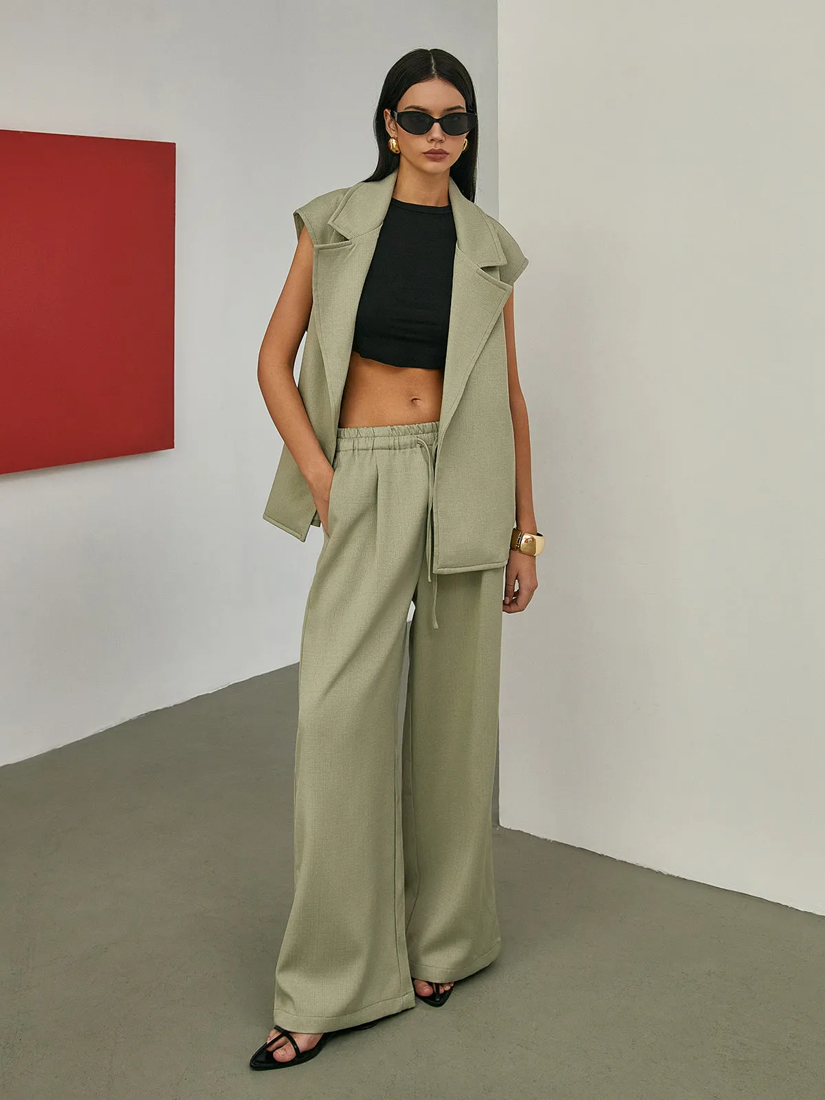 Minimalism Solid Tailored Pants sold by COMMENSE product image thumbnail 2