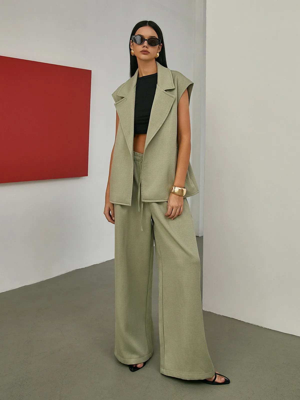 Minimalism Solid Tailored Pants sold by COMMENSE product image thumbnail 3