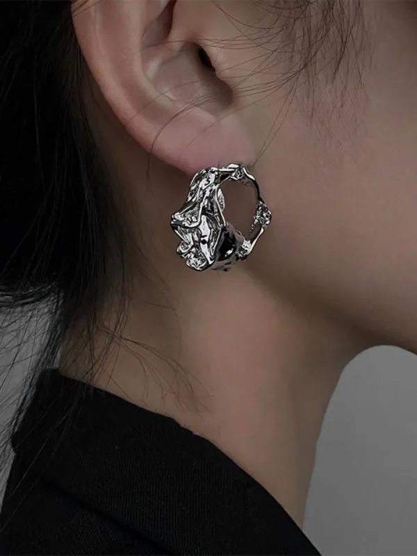 Asymmetric Hoop Earrings sold by COMMENSE