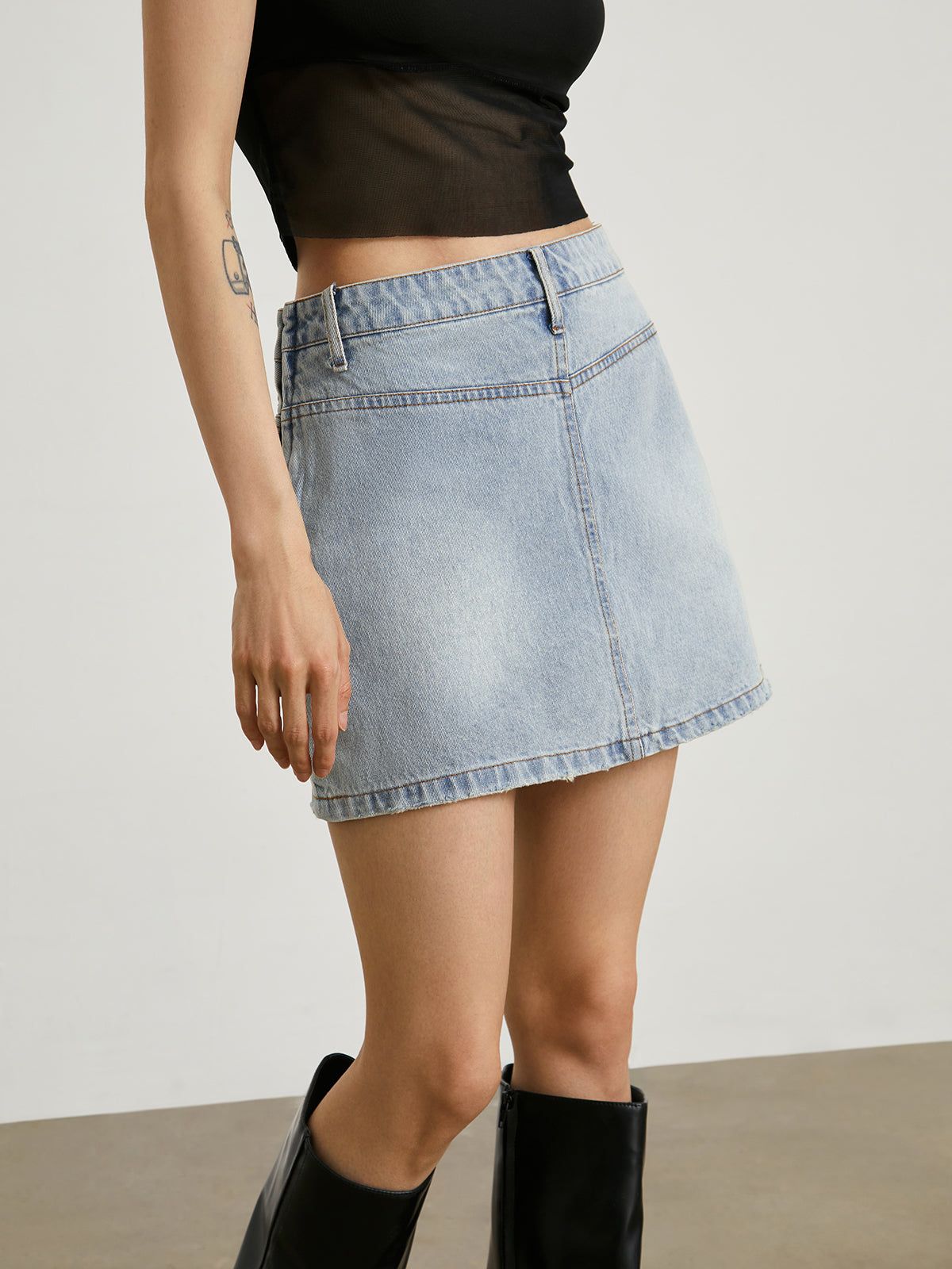 Runway Denim Skirt sold by COMMENSE