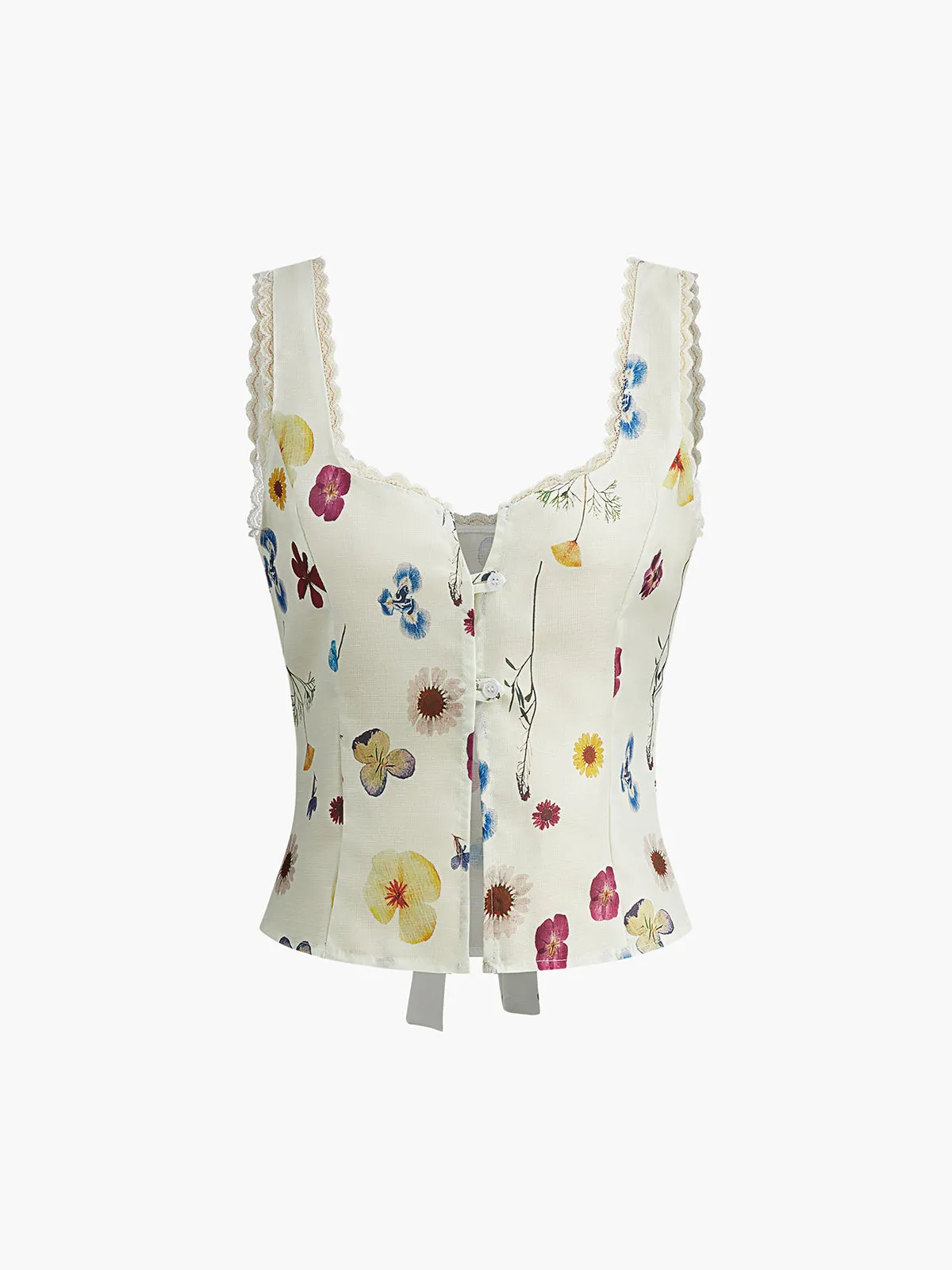 Lettuce Trim Print Tank Top sold by COMMENSE