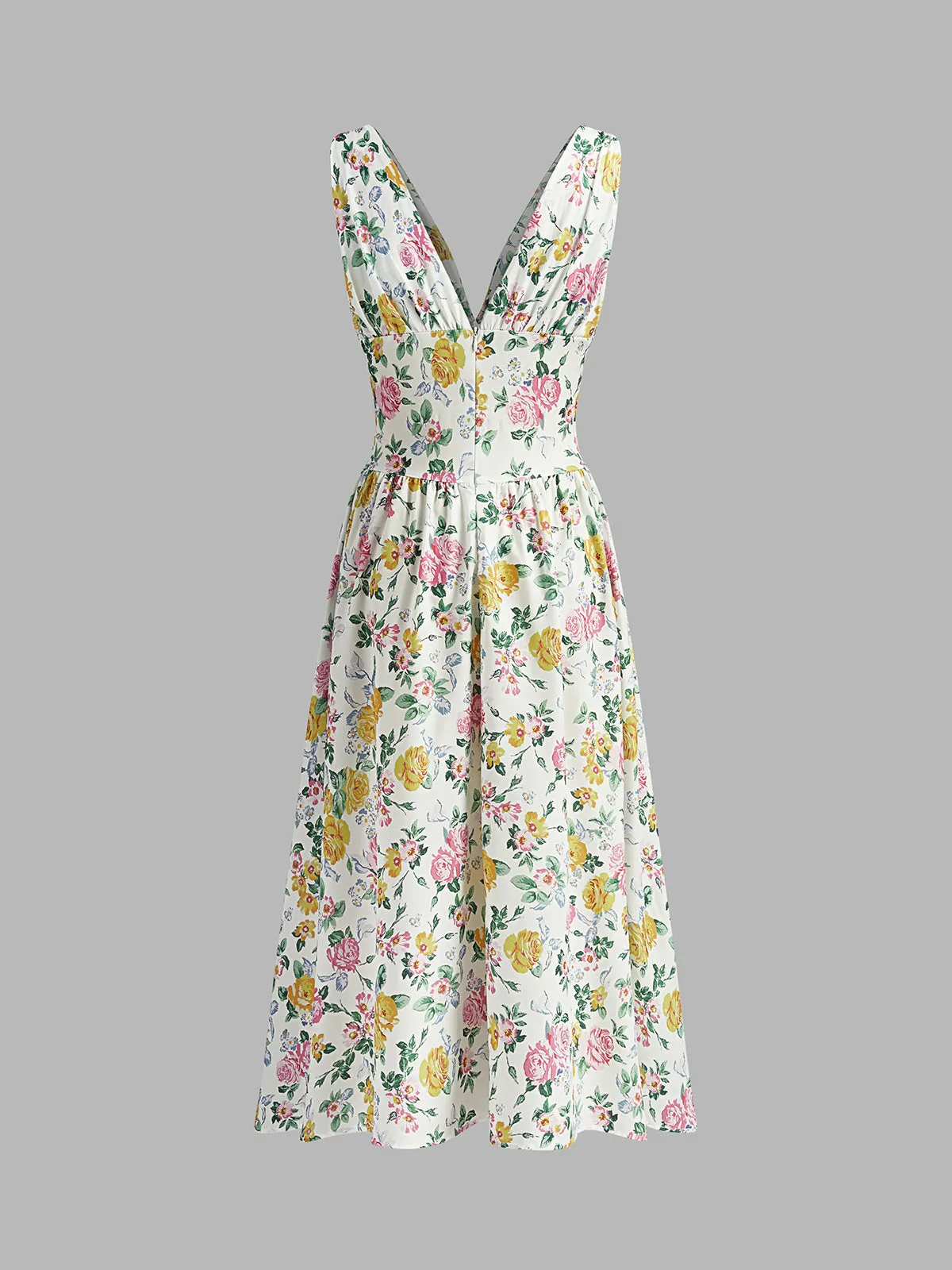 Print V-Neck Sleeveless Long Dress sold by COMMENSE product image thumbnail 2