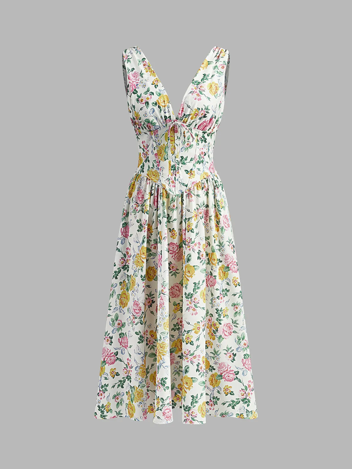 Print V-Neck Sleeveless Long Dress sold by COMMENSE