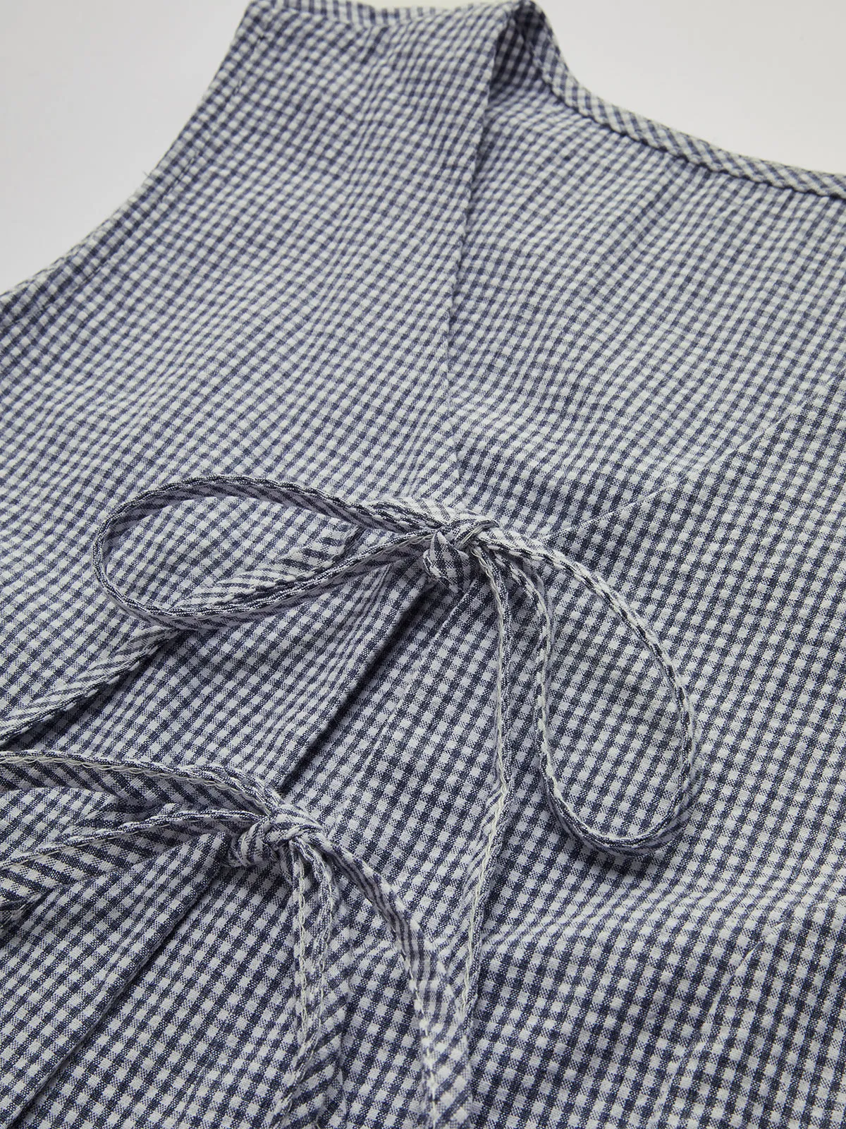 Plaid Knotted V-Neck Tank Top sold by COMMENSE product image thumbnail 2