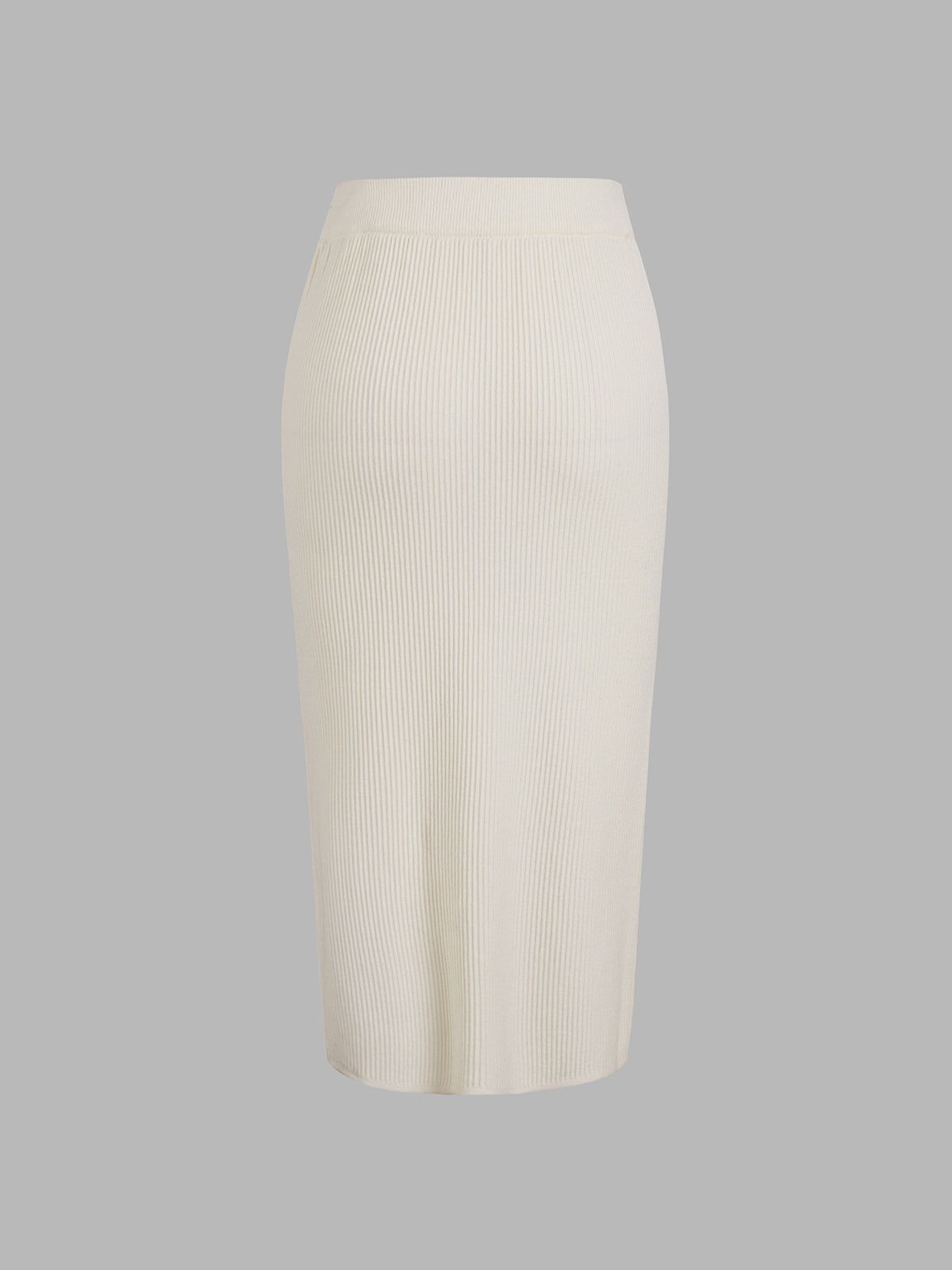 Ivory Glow Drawstring Ribbed Long Skirt sold by COMMENSE product image thumbnail 4