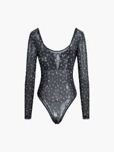 Floral Mesh Bodysuit sold by COMMENSE