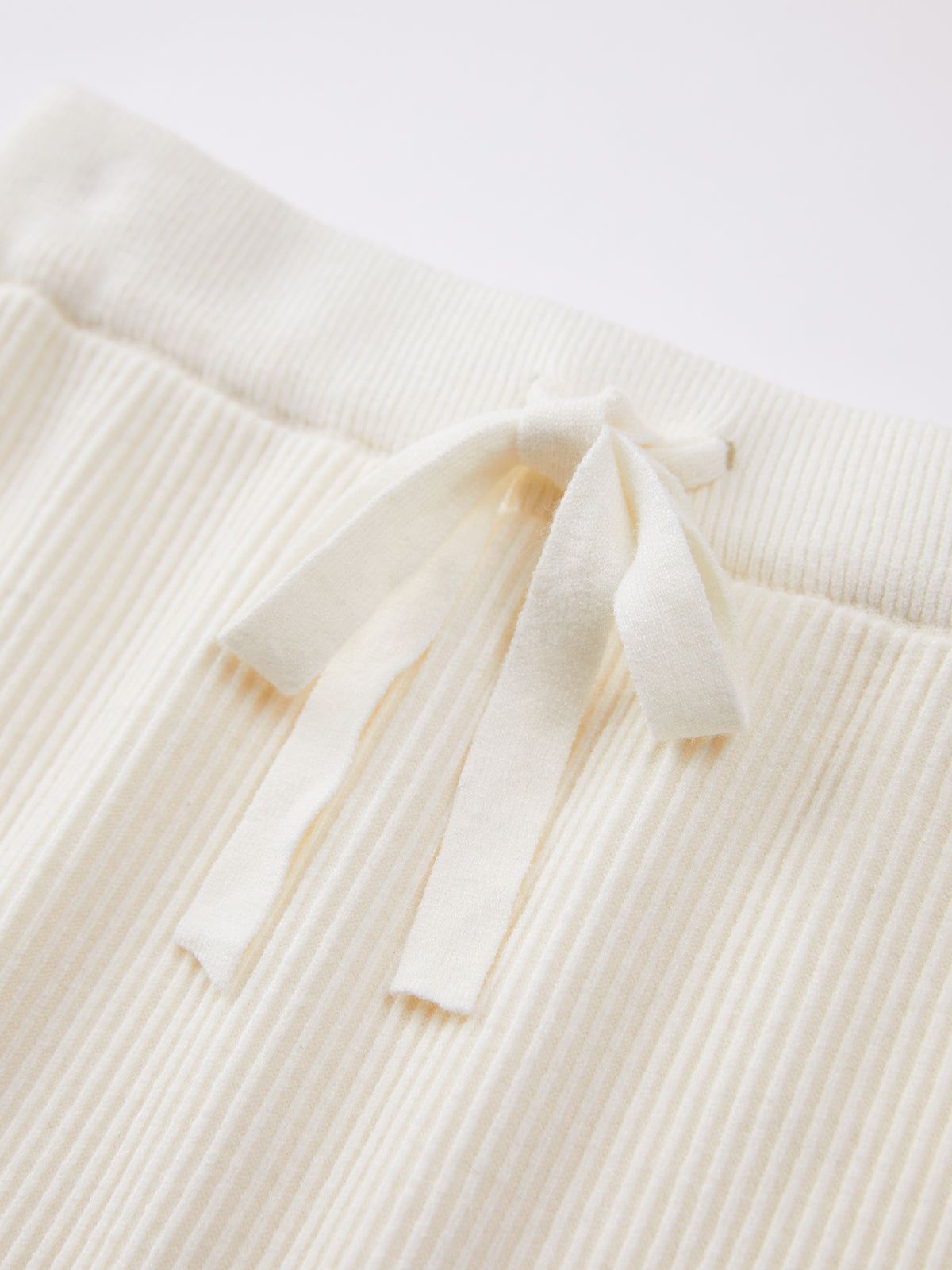 Ivory Glow Drawstring Ribbed Long Skirt sold by COMMENSE product image thumbnail 2
