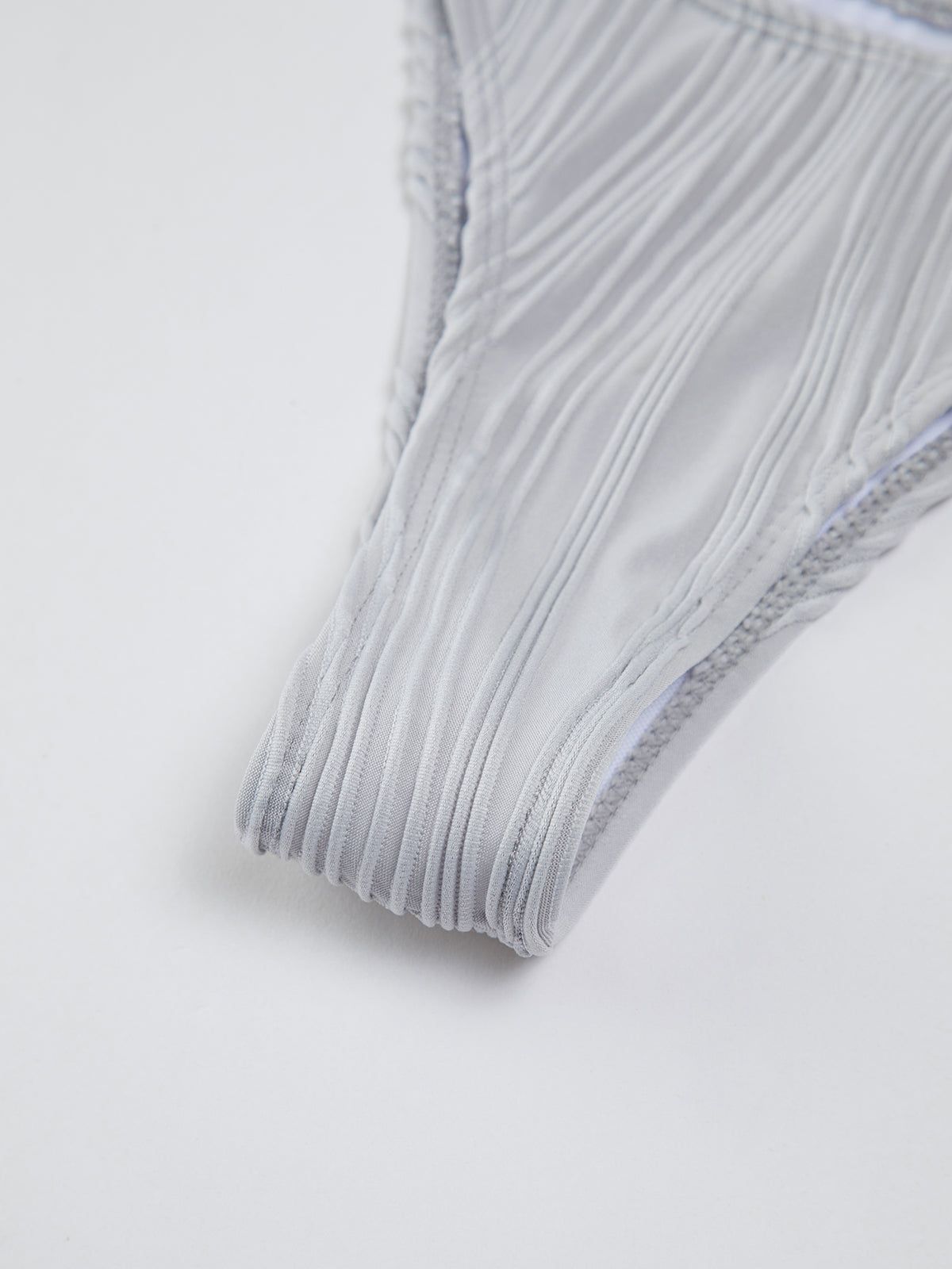 Halter Textured Three Piece Bikini Set sold by COMMENSE product image thumbnail 6