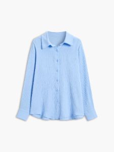Textured Button Down Oversized Shirt sold by COMMENSE
