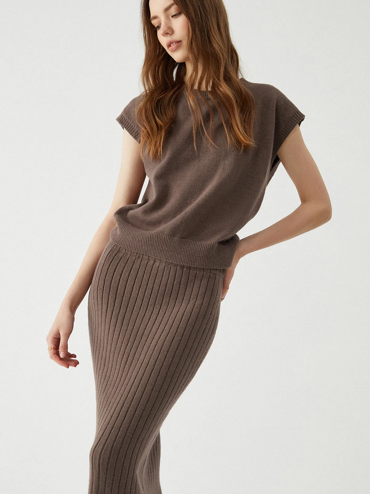 Ribbed Knit Sweater Dress Set sold by COMMENSE product image thumbnail 4