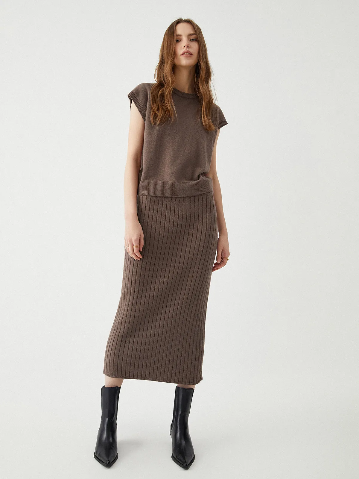 Ribbed Knit Sweater Dress Set sold by COMMENSE product image thumbnail 2