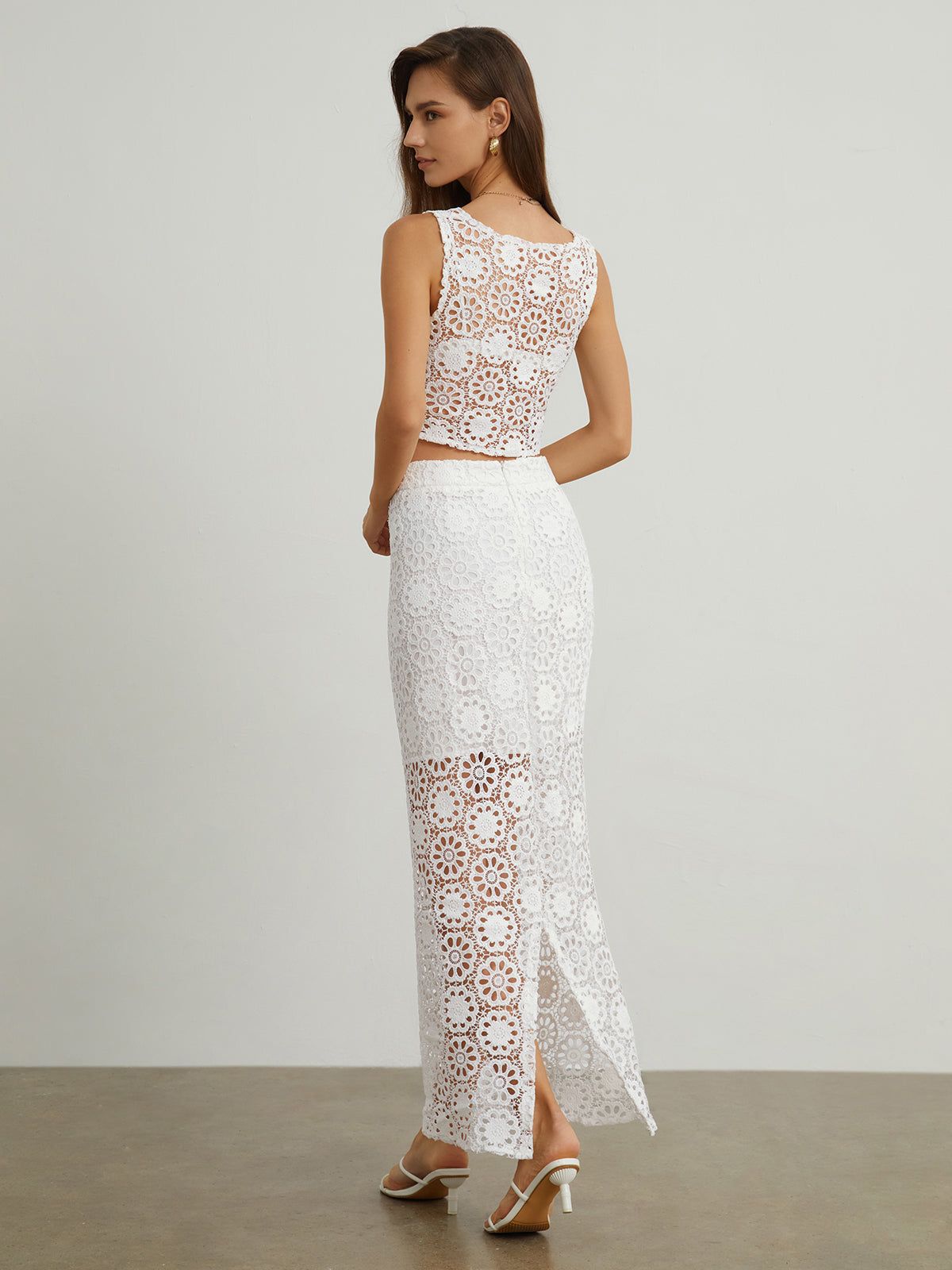 Sunflowers Floral Crochet Two Piece Skirt Set sold by COMMENSE product image thumbnail 2