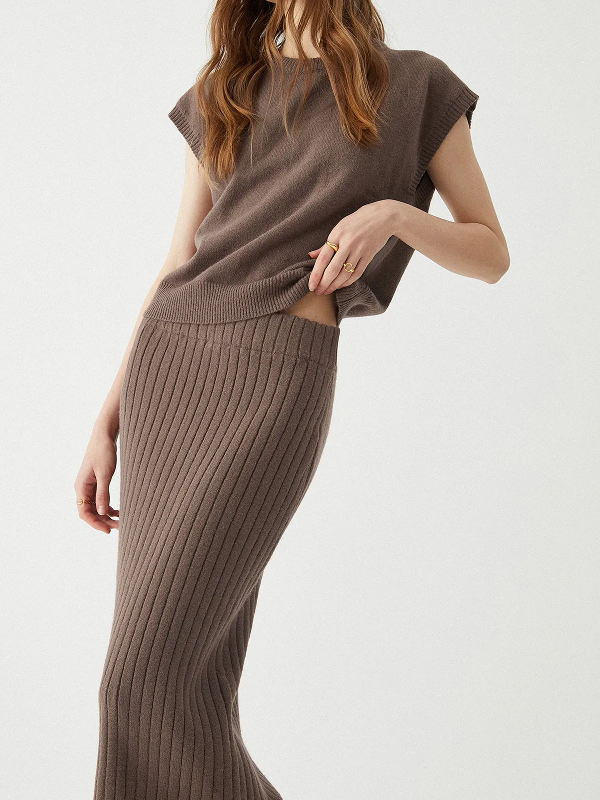 Ribbed Knit Sweater Dress Set sold by COMMENSE product image thumbnail 3