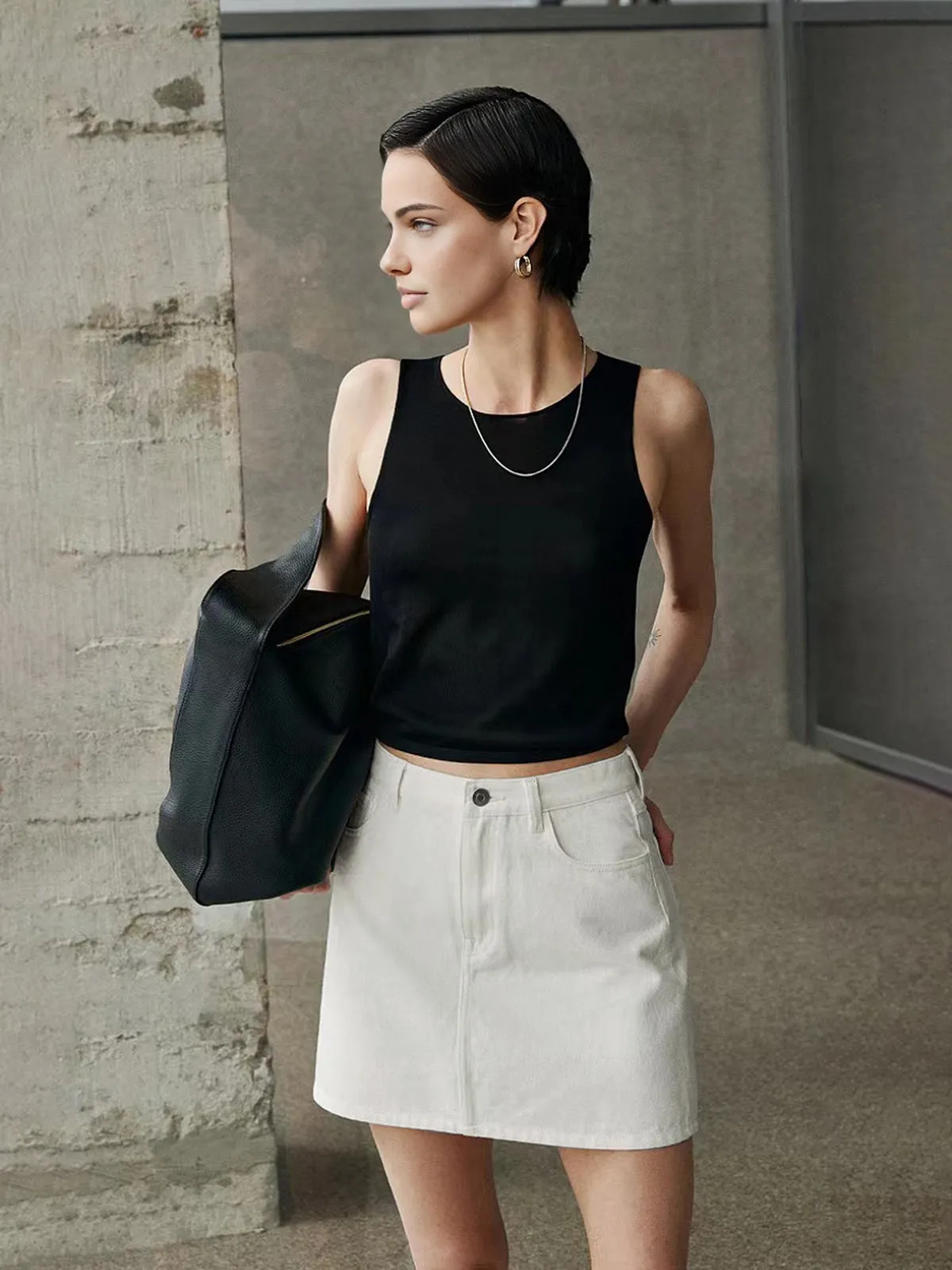 Pure Cotton Pockets Skirt Without Belt sold by COMMENSE