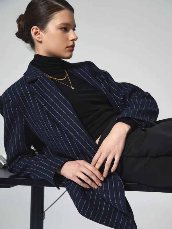 Tweed Pinstripe Oversized Blazer sold by COMMENSE