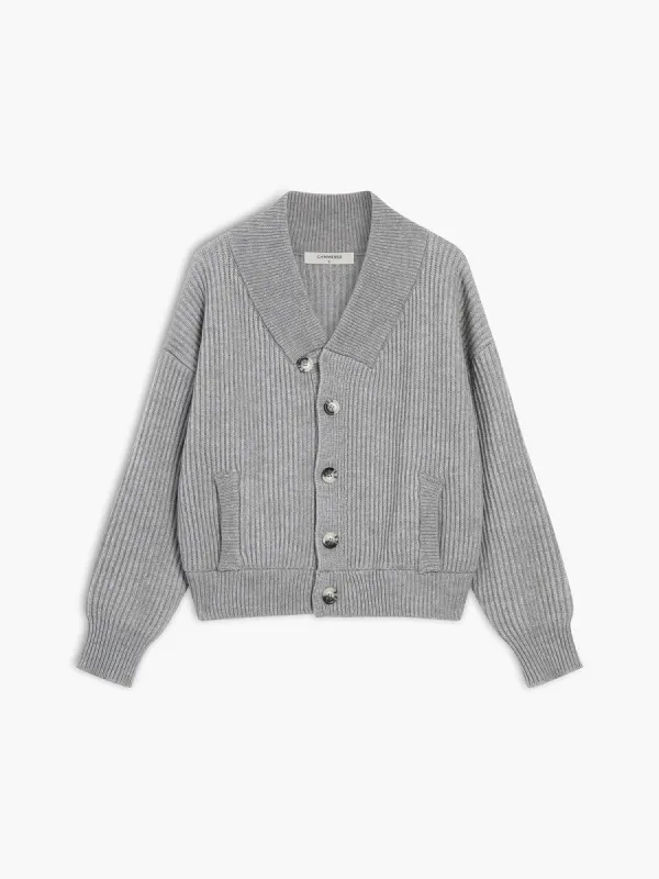 Asymmetric Button Double Pocket Cardigan sold by COMMENSE