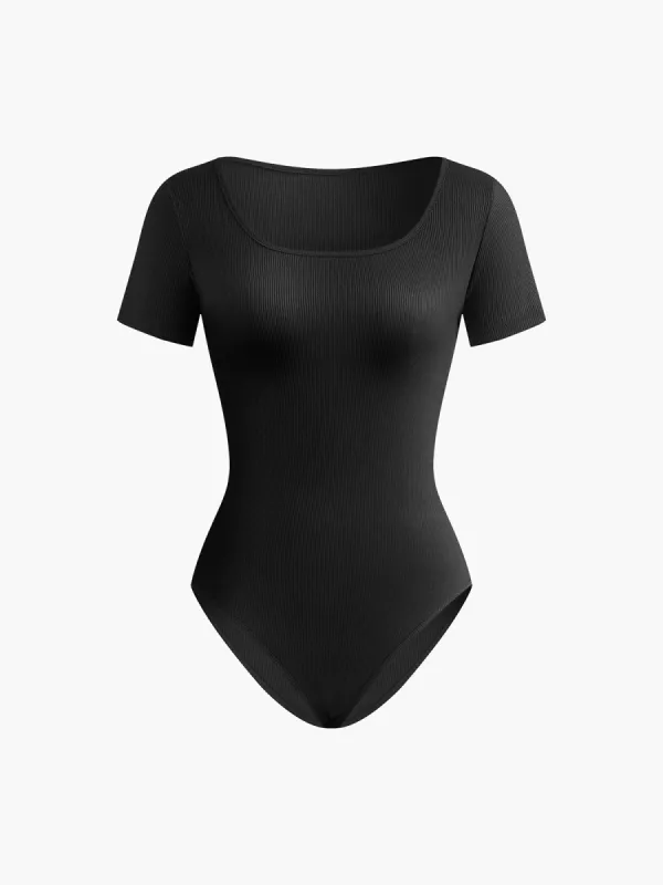Ribbed Square Neck Bodysuit sold by COMMENSE