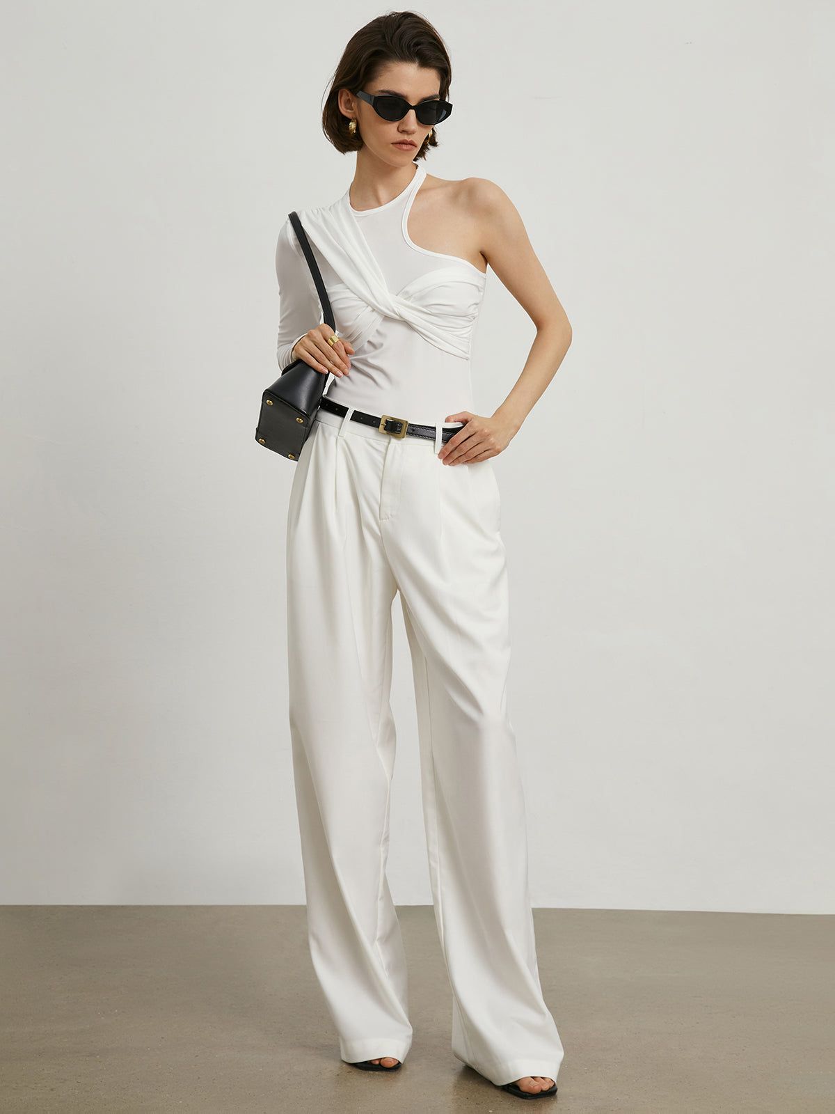 Twist One Sleeve Bodysuit sold by COMMENSE product image thumbnail 3