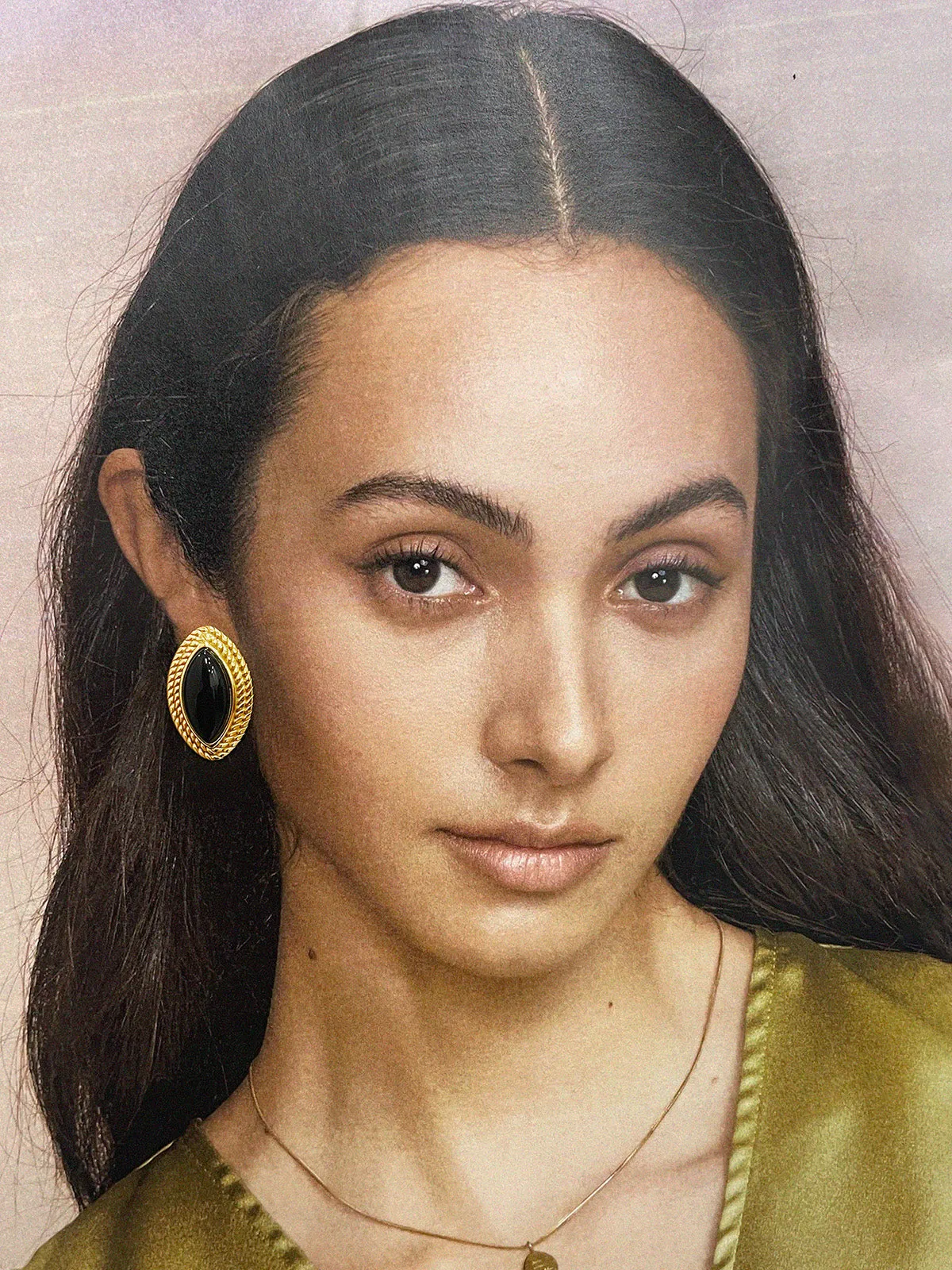 Golden Disc Black Onyx Earrings sold by COMMENSE product image thumbnail 2