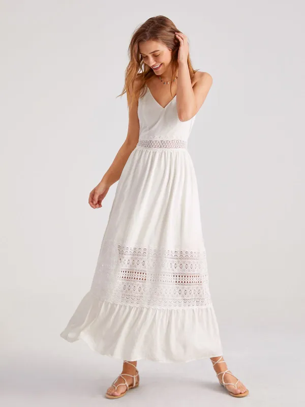 Eyelet Embroidery Cami Maxi Dress sold by COMMENSE
