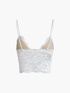 Floral Lace Padded Adjustable Strap Crop Corset sold by COMMENSE