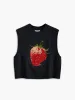 Crew Neck Strawberry Sweater Vest sold by COMMENSE