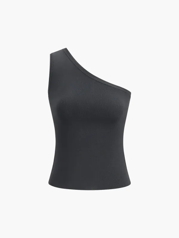 Asymmetrical Neck One Shoulder Off Sweater Vest sold by COMMENSE
