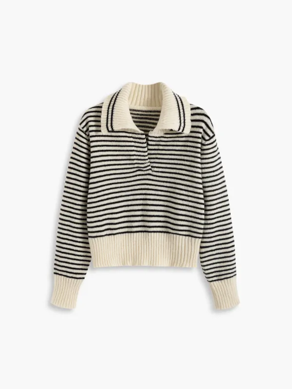 Stripe Polo Sweater sold by COMMENSE