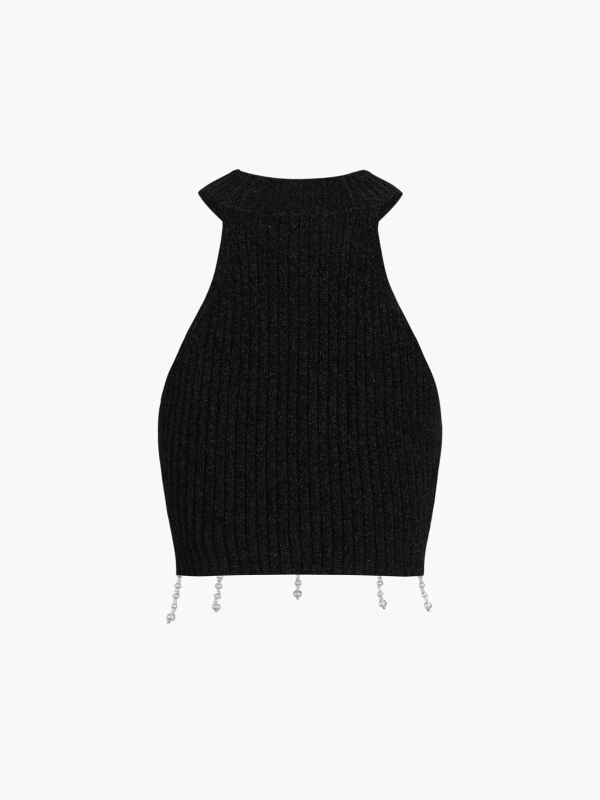 Hold My Pearls Crop Sweater Vest sold by COMMENSE product image thumbnail 3