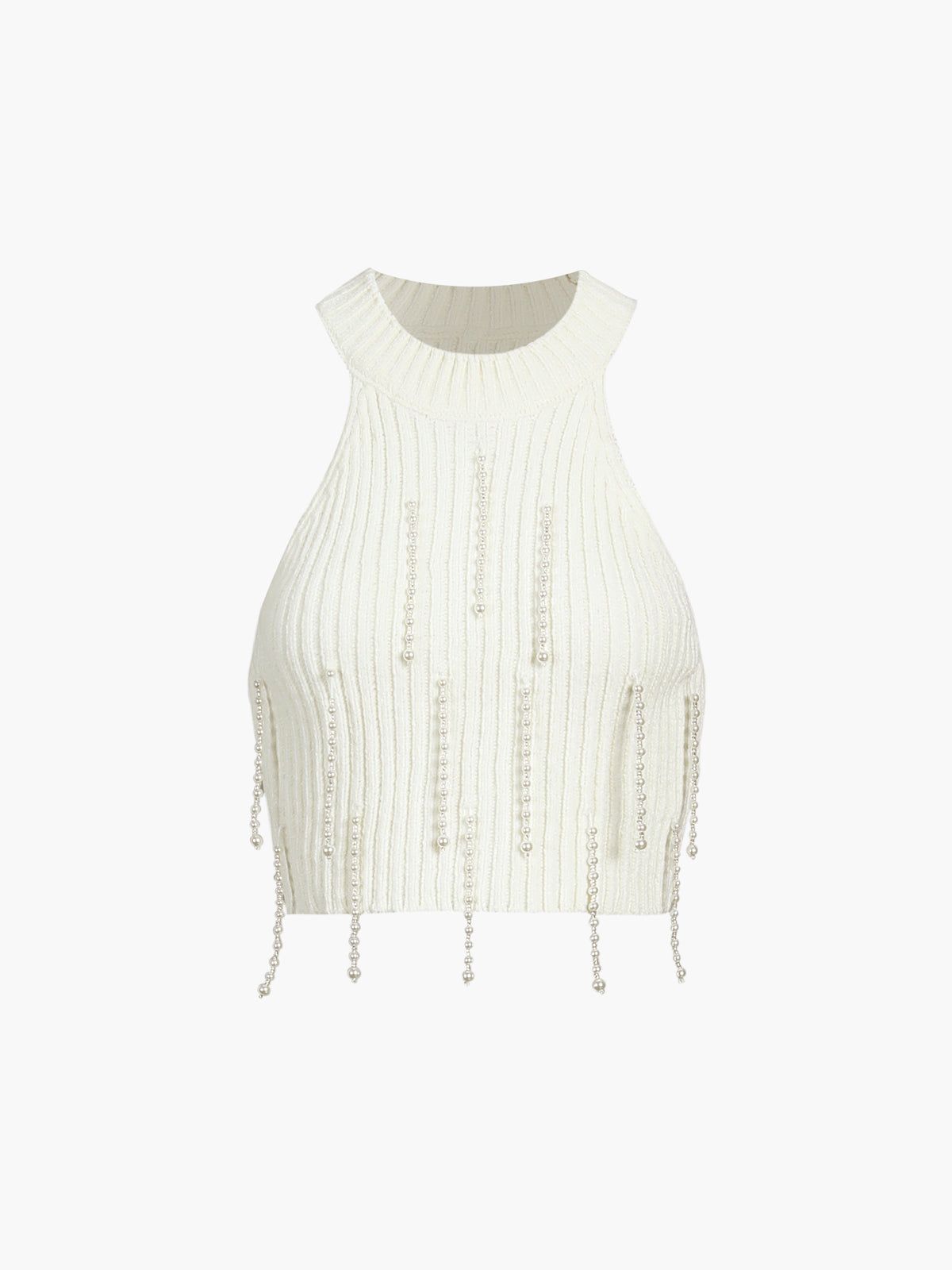 Hold My Pearls Crop Sweater Vest sold by COMMENSE product image thumbnail 4