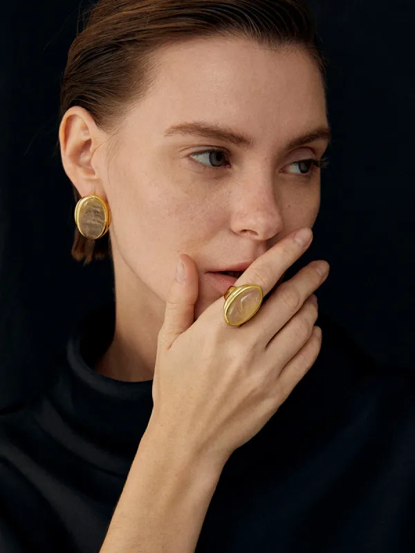 Sunshine Yellow Crystal Ring sold by COMMENSE