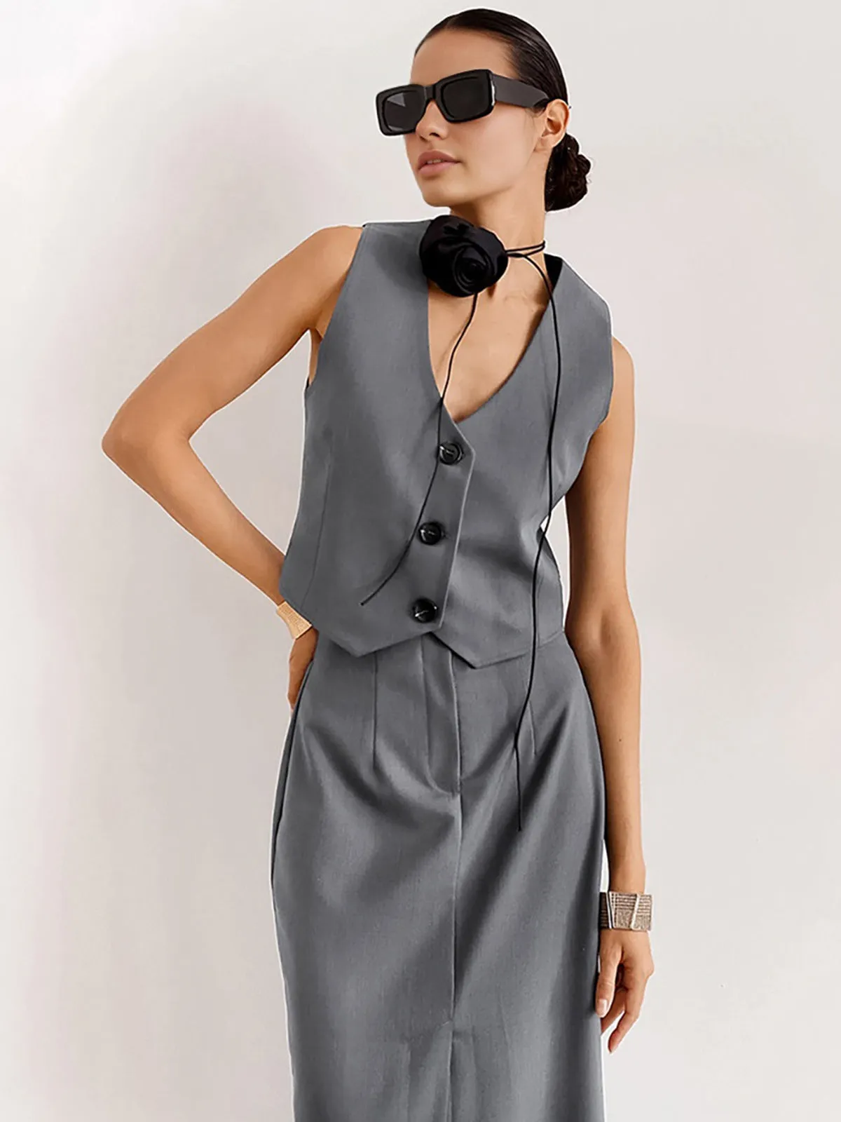 Minimalism Tailored Suit Skirt Set sold by COMMENSE product image thumbnail 4