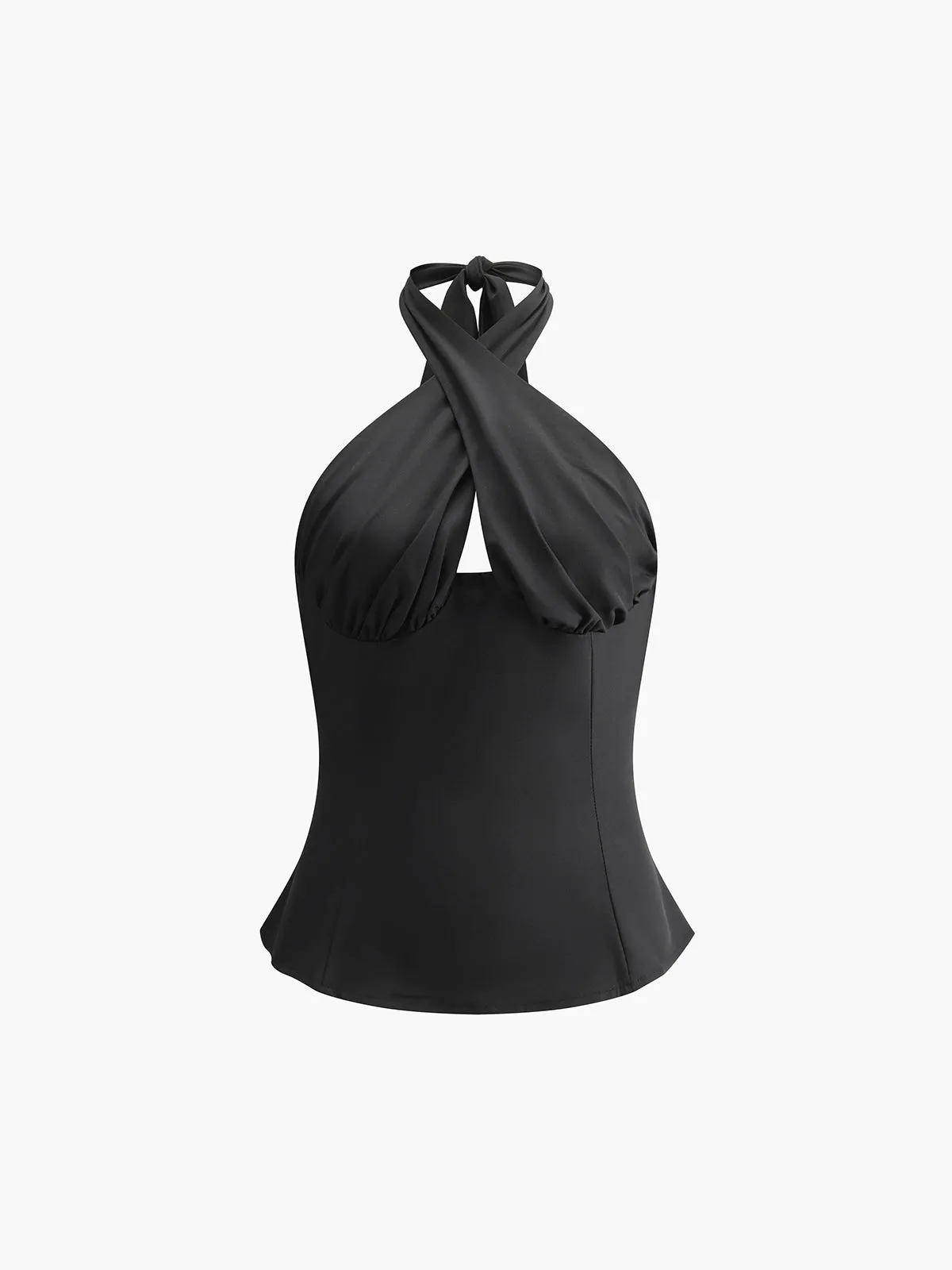 Crisscross Halter Tank Top sold by COMMENSE