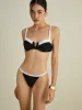 Contrast Two-Tone Bikini Set sold by COMMENSE