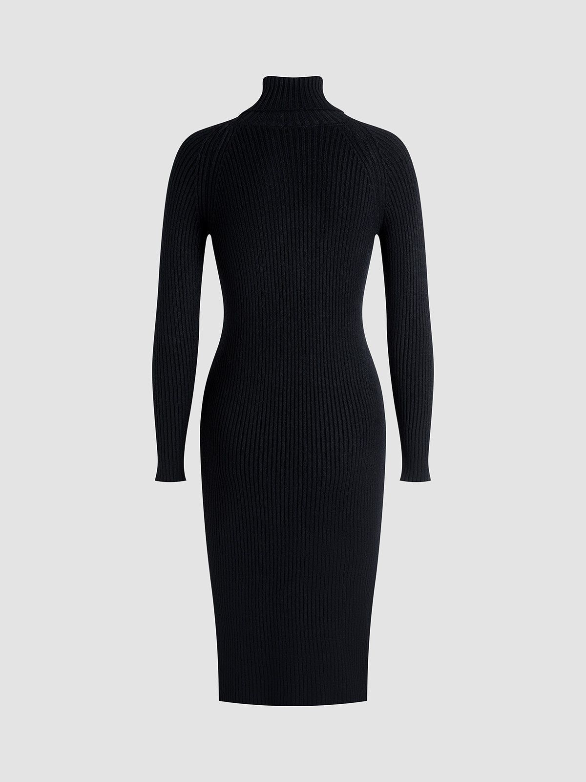 Mockneck Sweater Midi Dress sold by COMMENSE product image thumbnail 8