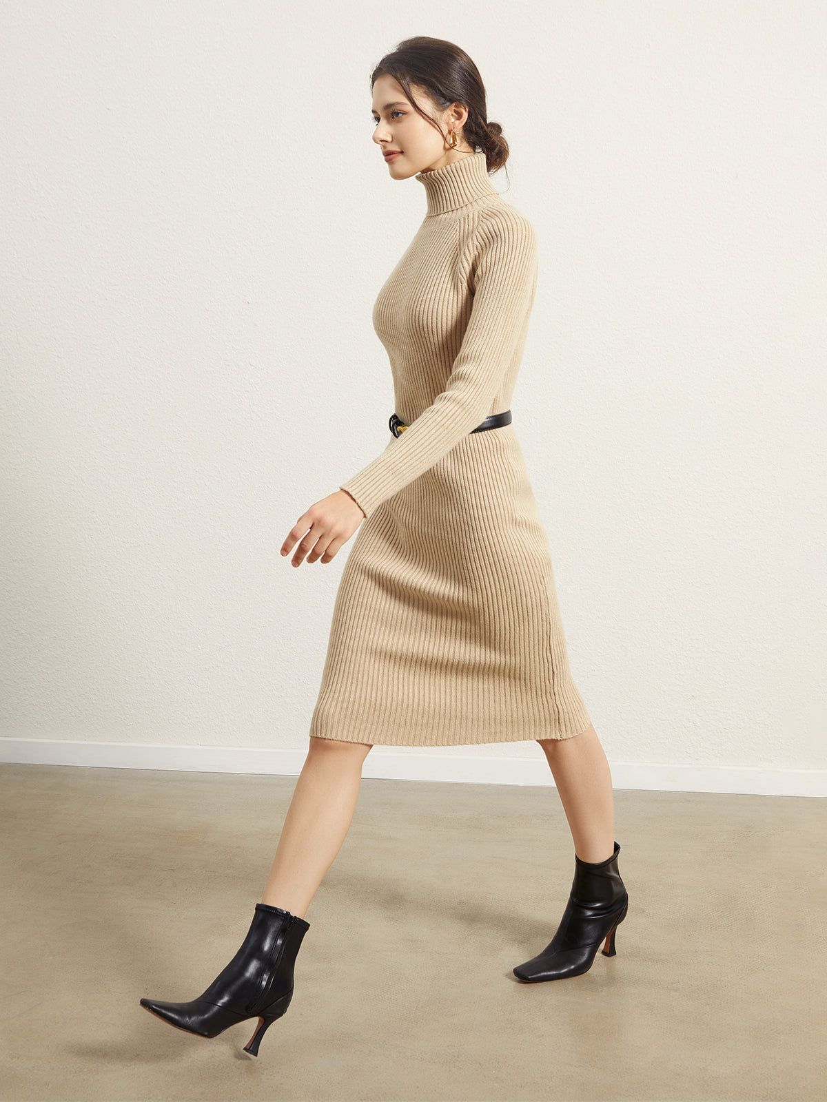Mockneck Sweater Midi Dress sold by COMMENSE product image thumbnail 2