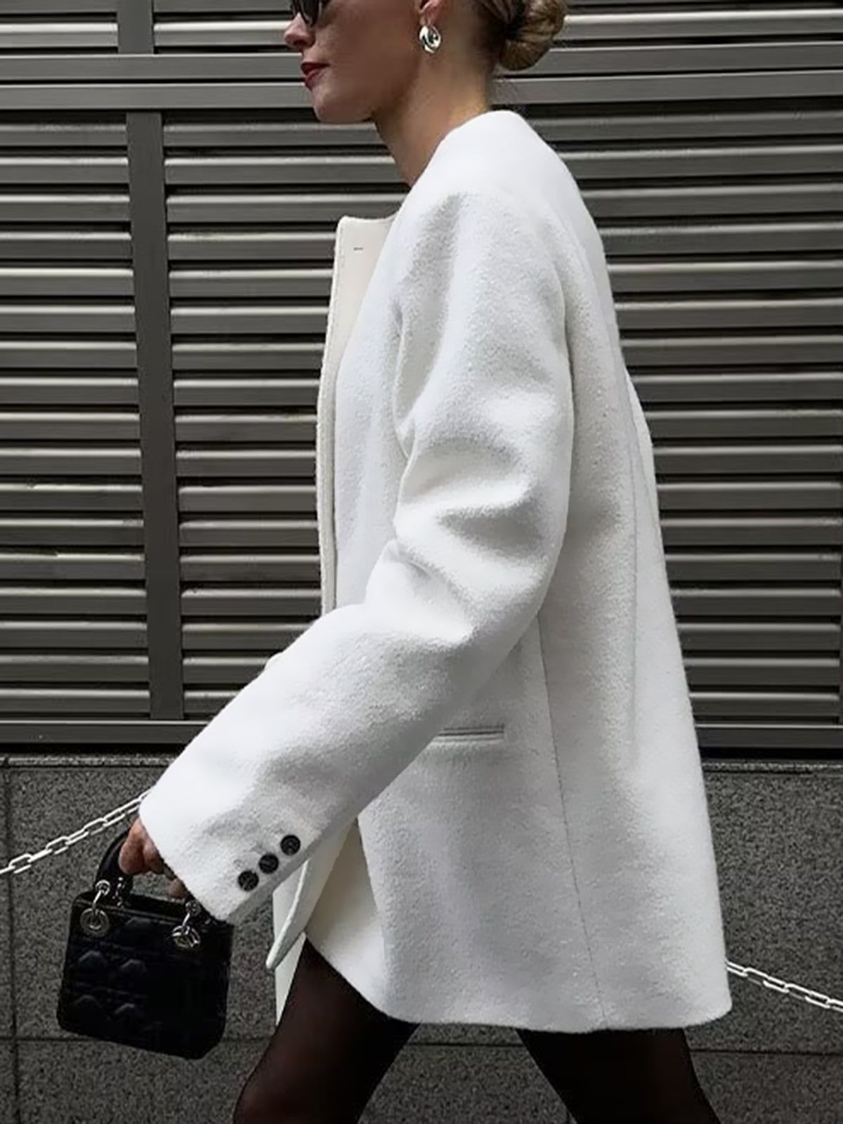 Double-Breasted Tweed Coat sold by COMMENSE product image thumbnail 4