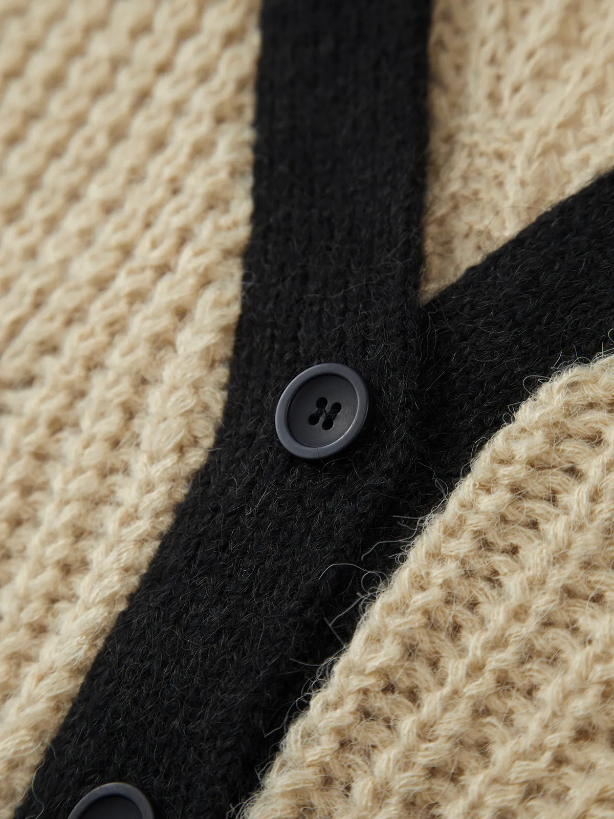 Contrast Trim Braided Cardigan sold by COMMENSE product image thumbnail 3