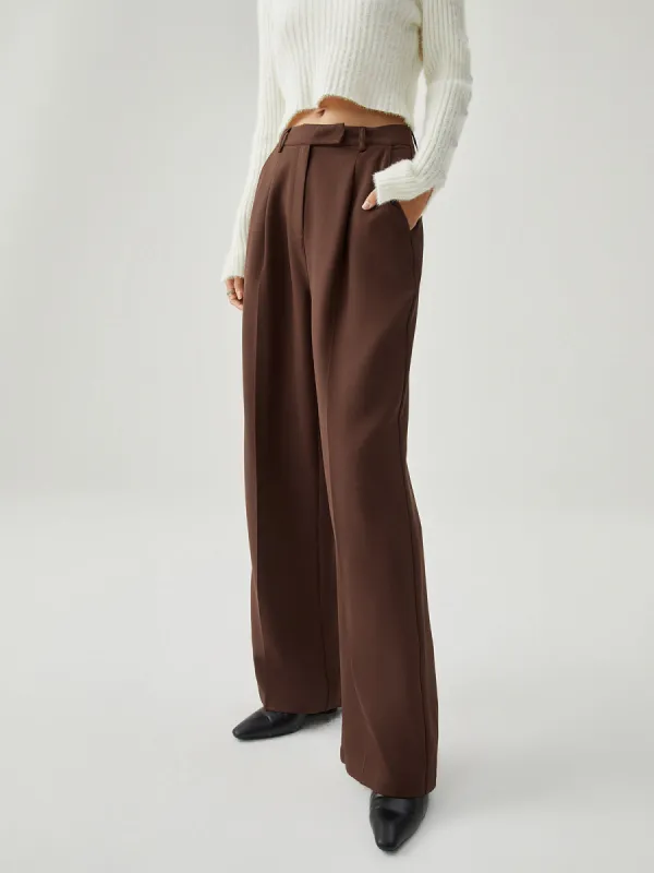 Straight Leg Pleated Dress Pants sold by COMMENSE