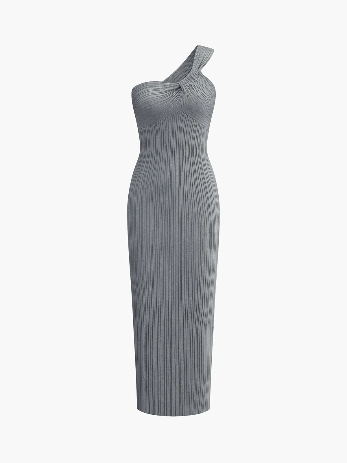 Asymmetrical Neck Halter Slim Long Dress sold by COMMENSE
