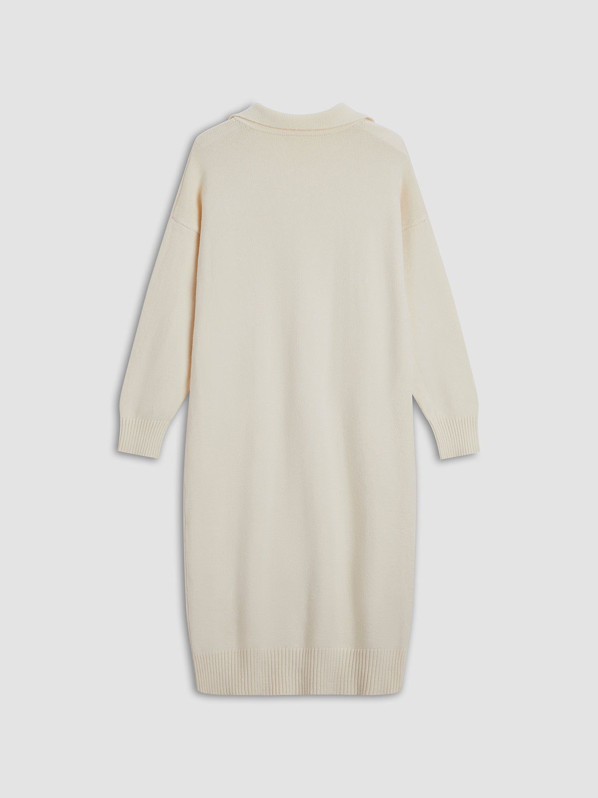 Ivory Glow Collared Sweater Dress sold by COMMENSE product image thumbnail 3